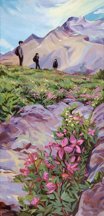 My Friends Posed Like An Album Cover While We Enjoy a Beautiful Hike