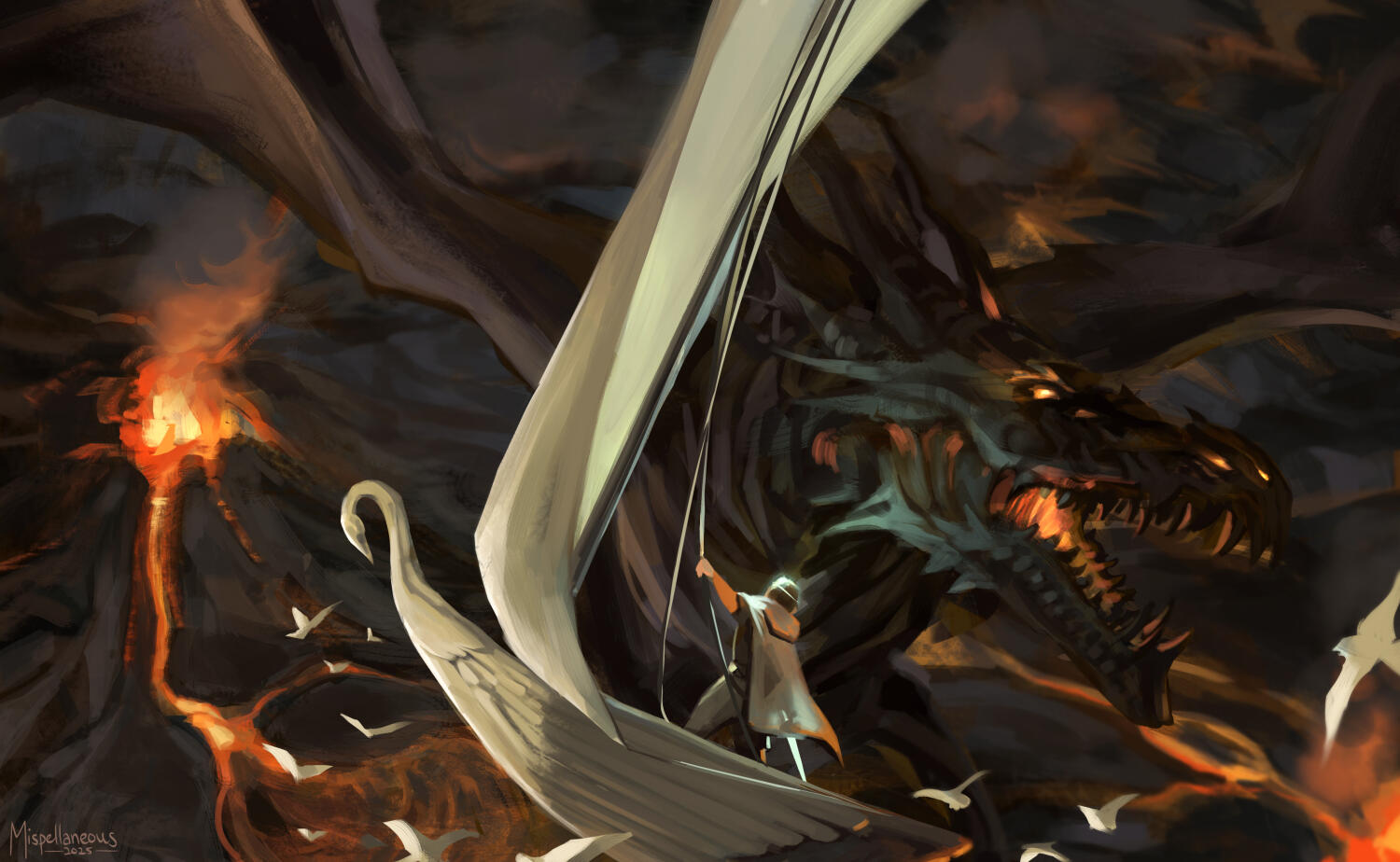 Eärendil and Ancalagon from the Silmarillion by JRR Tolkien